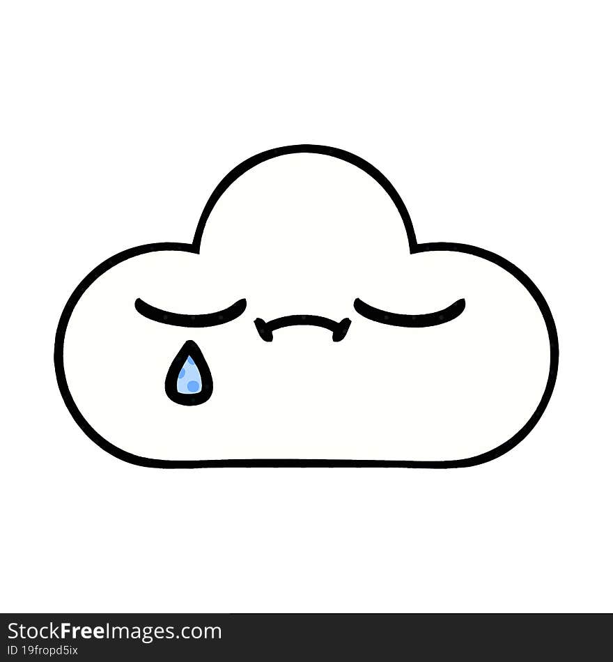 comic book style cartoon sad cloud