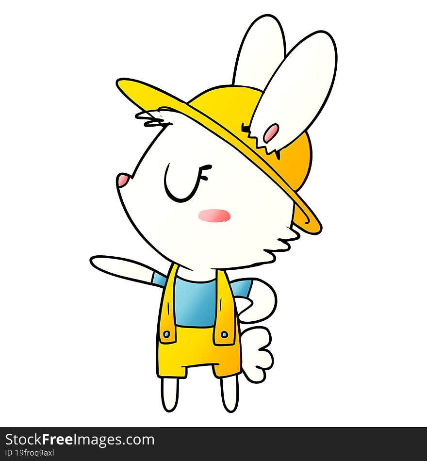 cartoon rabbit construction worker. cartoon rabbit construction worker