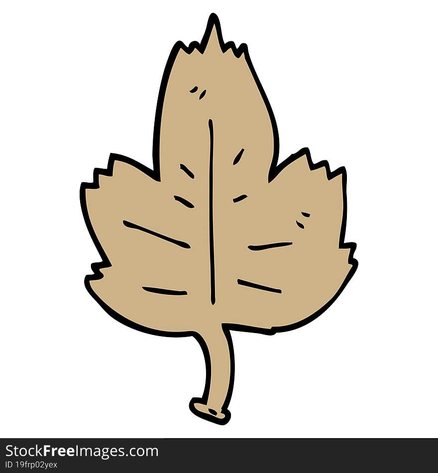 cartoon doodle leaf