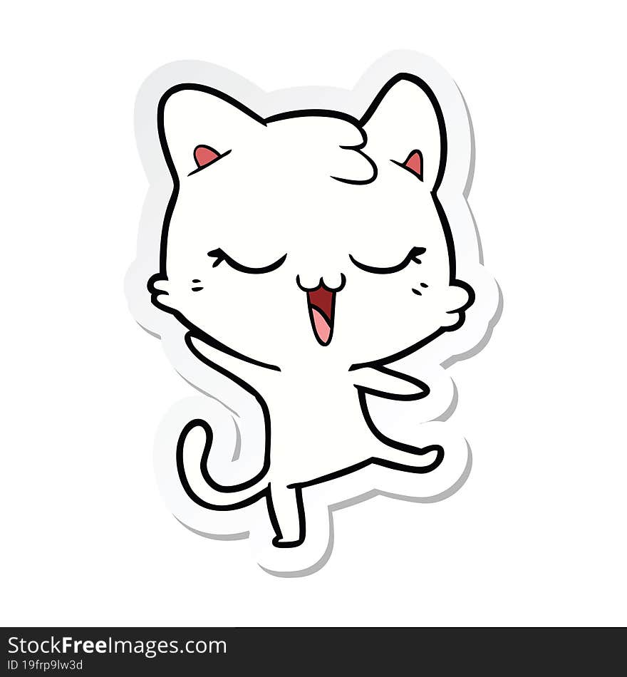 sticker of a cartoon cat