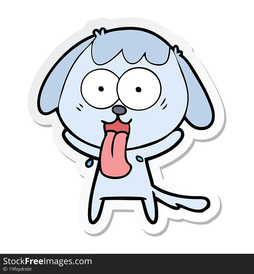 Sticker Of A Cute Cartoon Dog