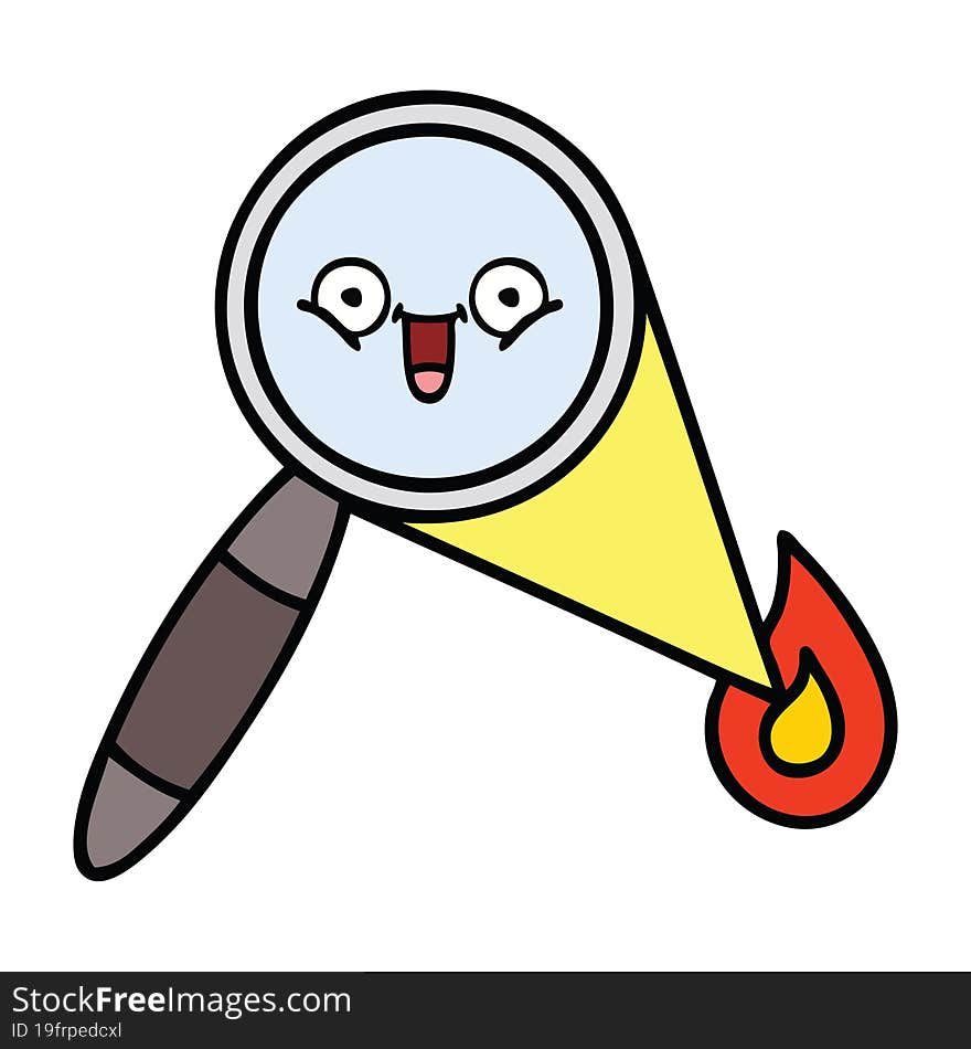 cute cartoon magnifying glass