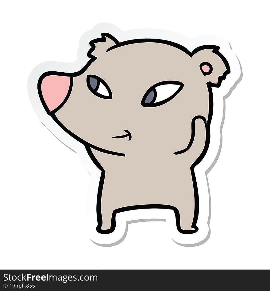 Sticker Of A Cute Cartoon Bear