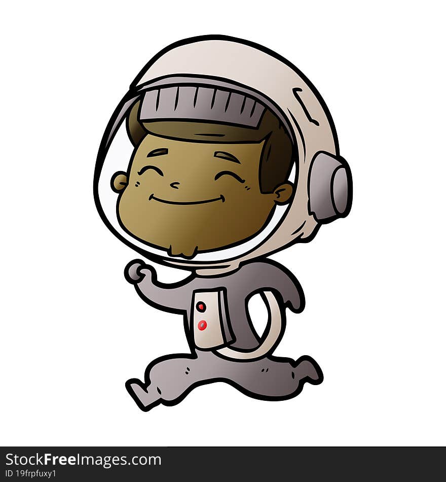 happy cartoon astronaut. happy cartoon astronaut