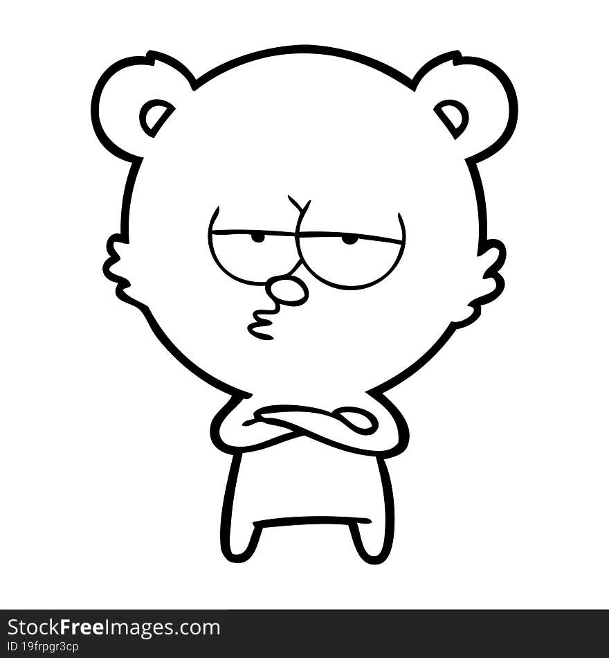 bored bear cartoon. bored bear cartoon