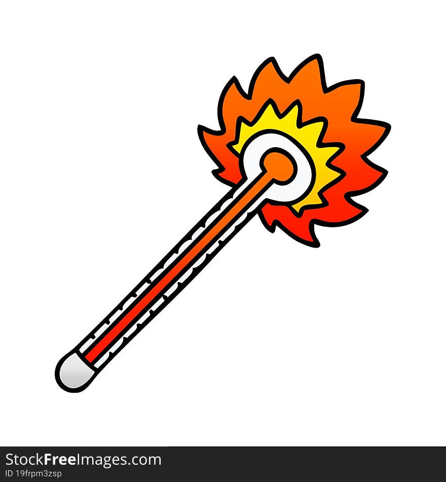 Quirky Gradient Shaded Cartoon Hot Thermometer