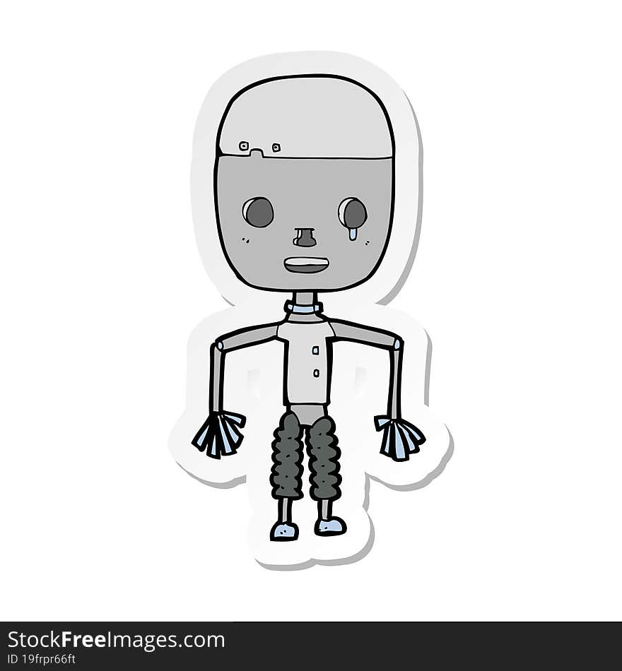 Sticker Of A Cartoon Robot