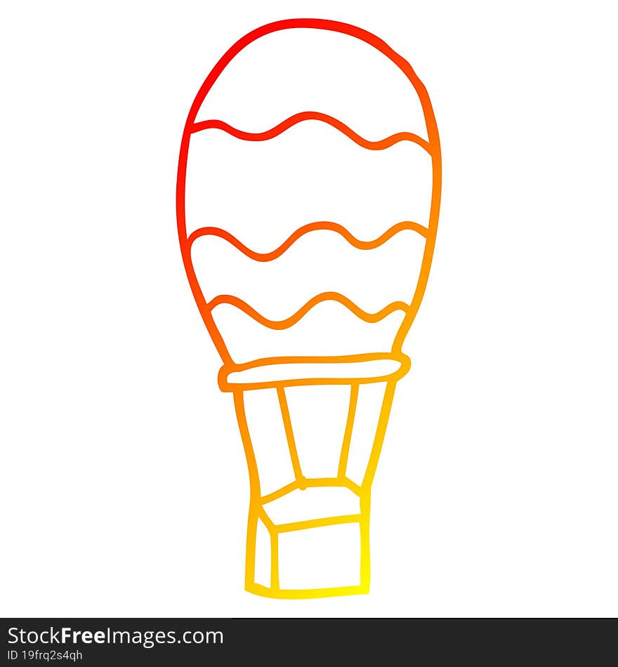 Warm Gradient Line Drawing Cartoon Hot Air Balloon