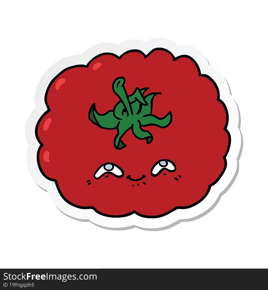 Sticker Of A Cartoon Tomato