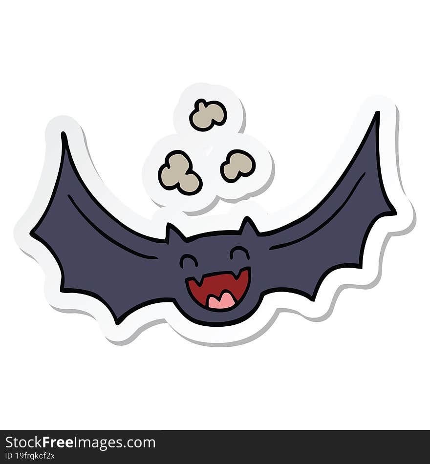 Sticker Of A Cartoon Bat