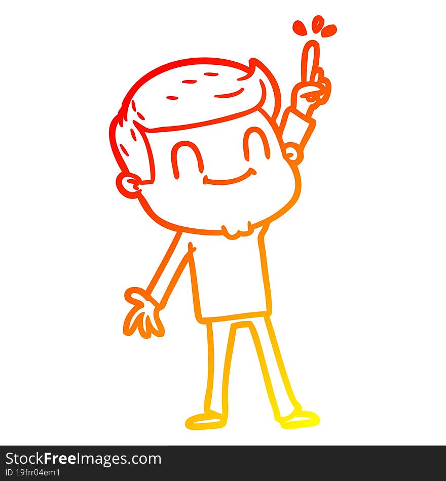 warm gradient line drawing cartoon friendly man