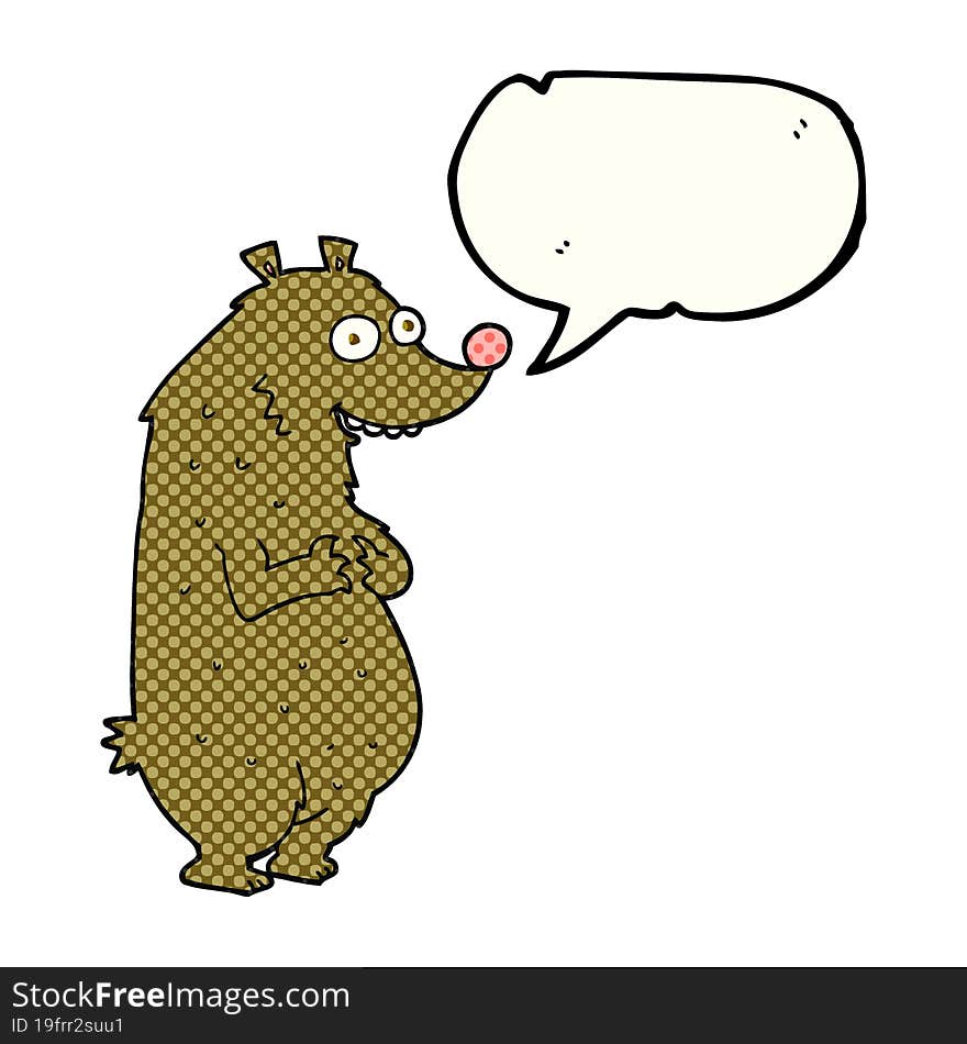 comic book speech bubble cartoon bear