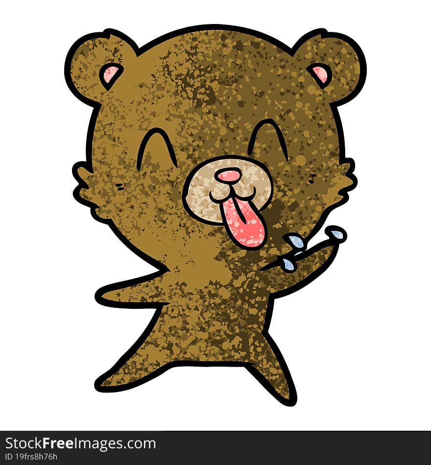 rude cartoon bear. rude cartoon bear