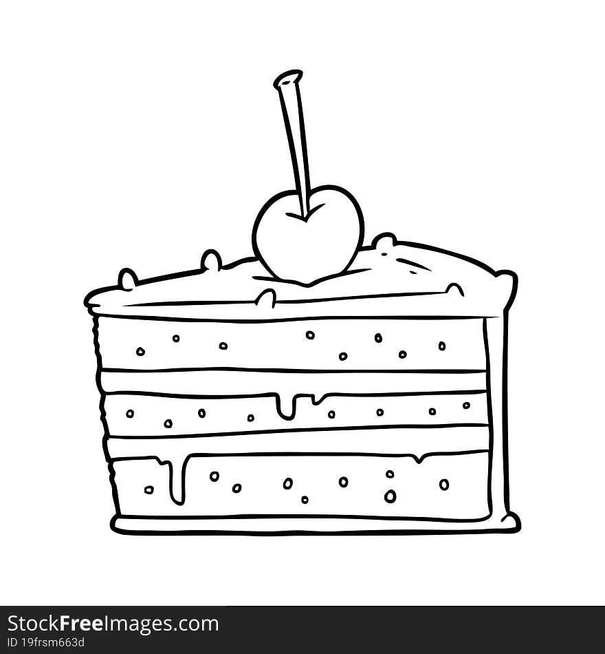 line drawing of a tasty chocolate cake. line drawing of a tasty chocolate cake