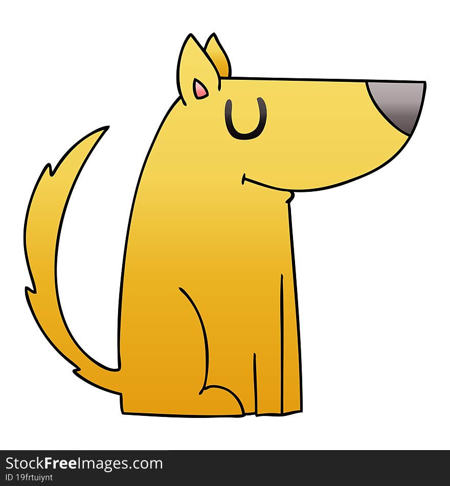 quirky gradient shaded cartoon dog