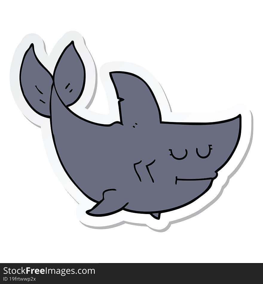 sticker of a cartoon shark