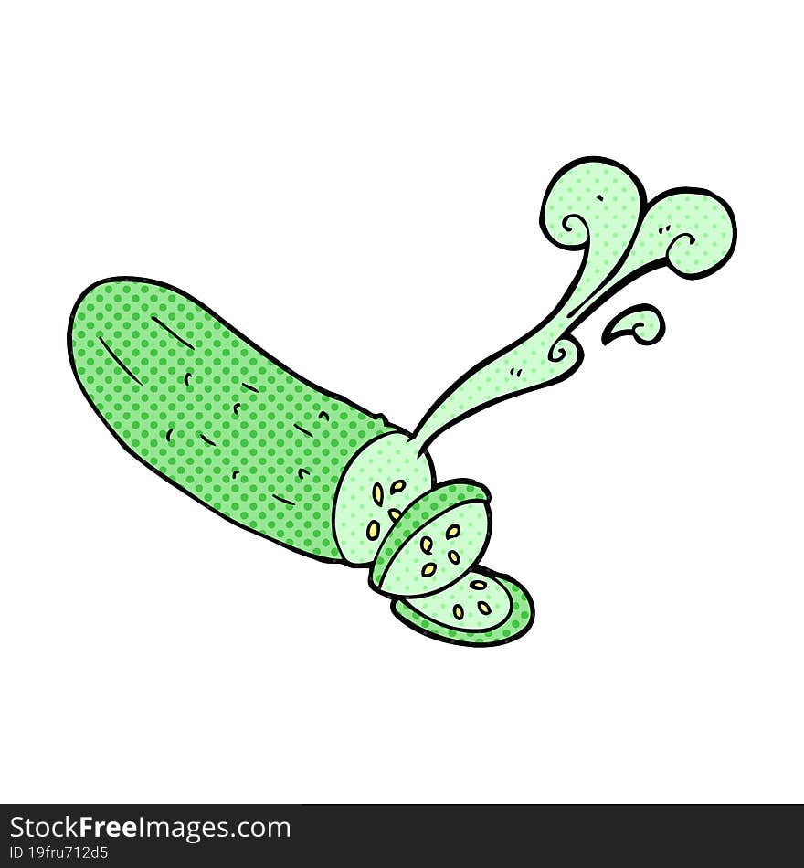 cartoon sliced cucumber