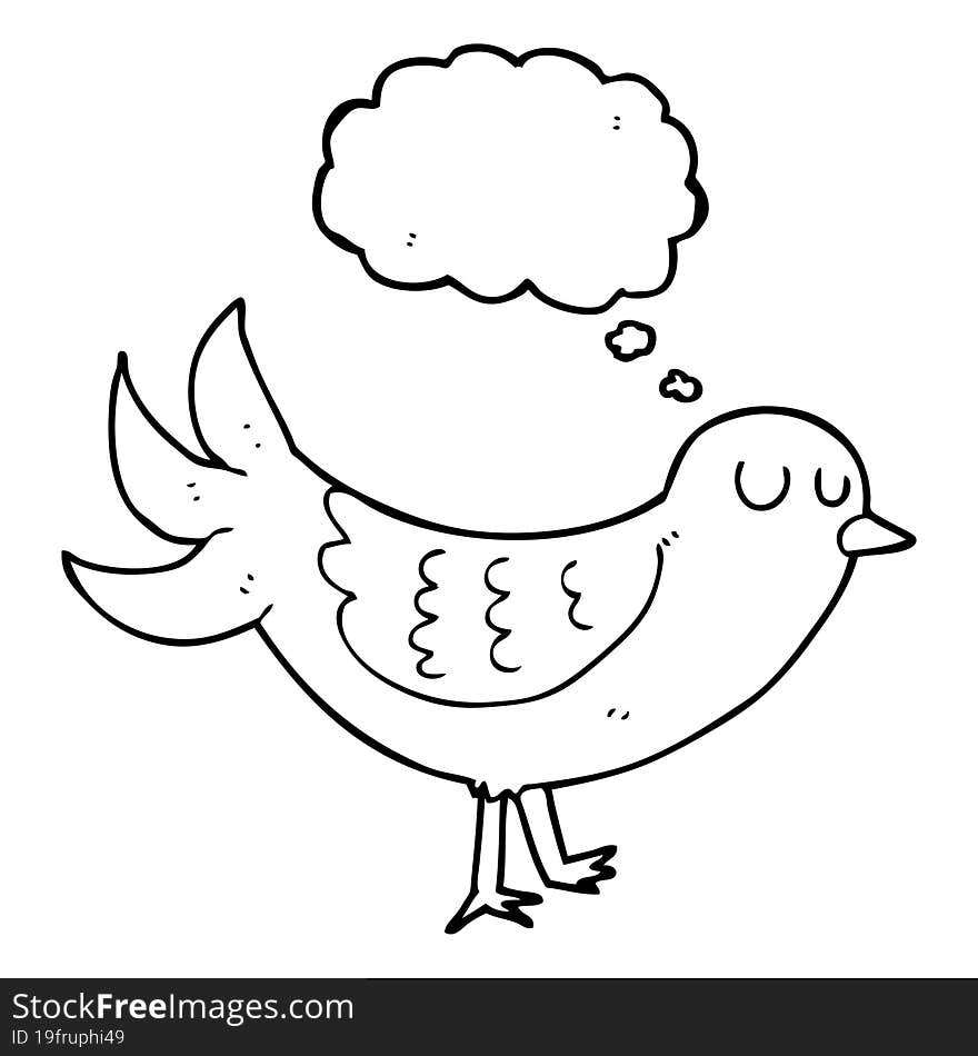 Thought Bubble Cartoon Bird