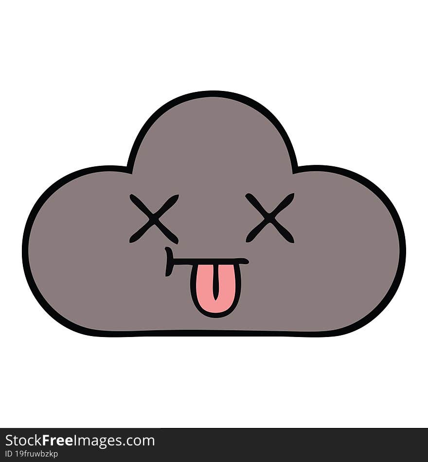 Cute Cartoon Storm Cloud