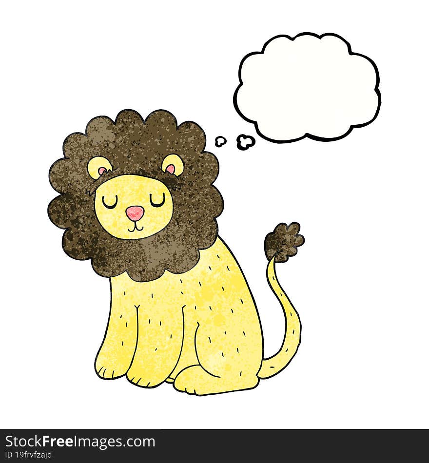 Thought Bubble Textured Cartoon Cute Lion