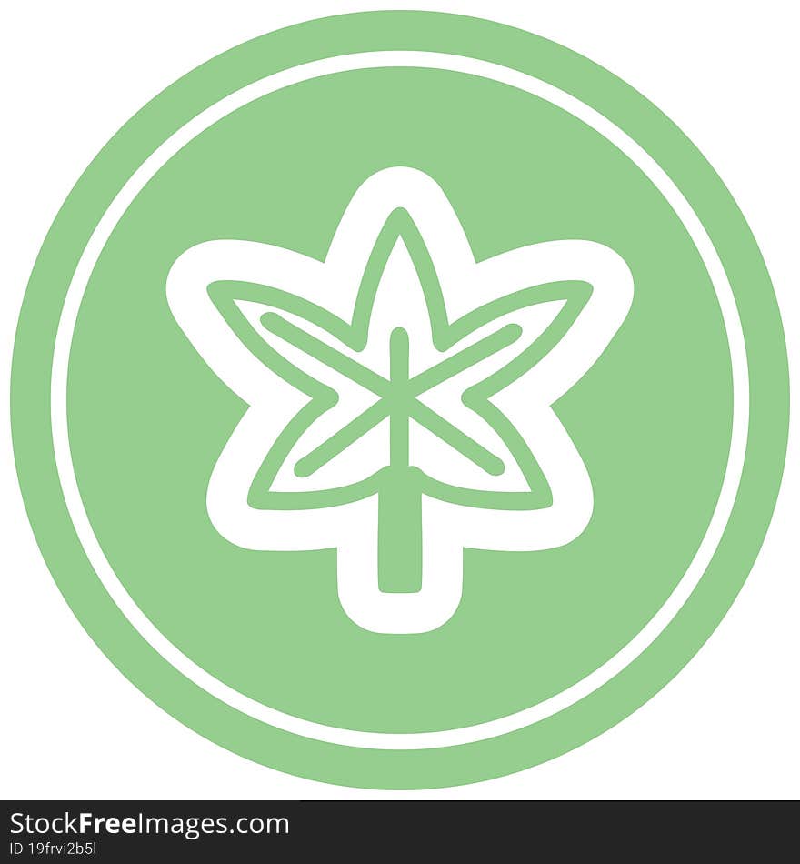 marijuana leaf circular icon