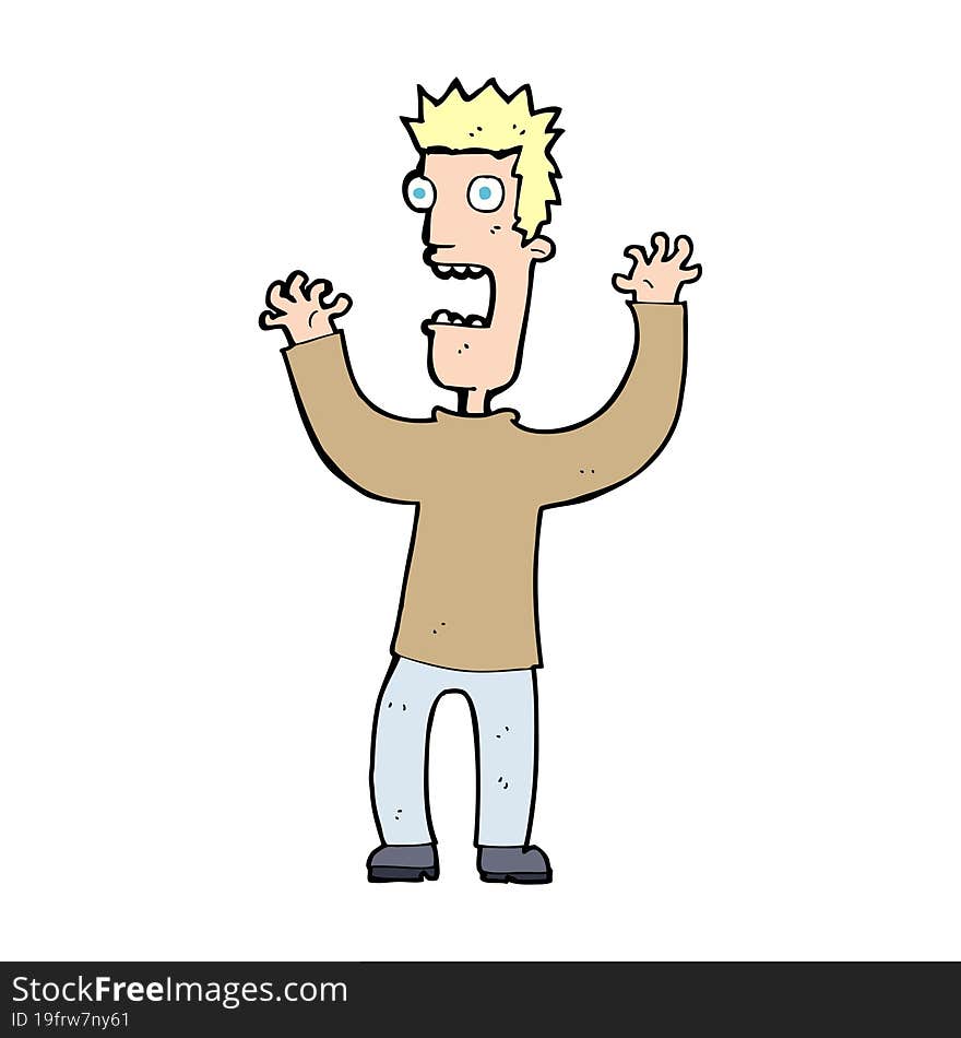 Cartoon Terrified Man