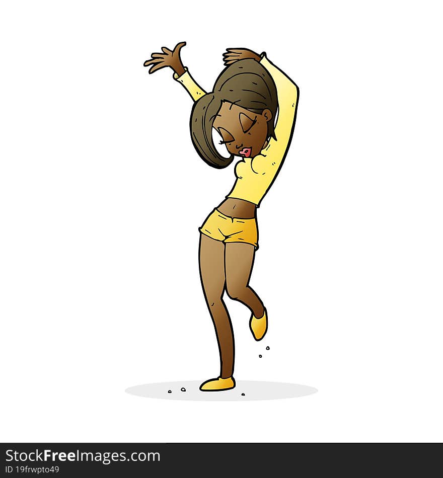 Cartoon Pretty Woman Dancing