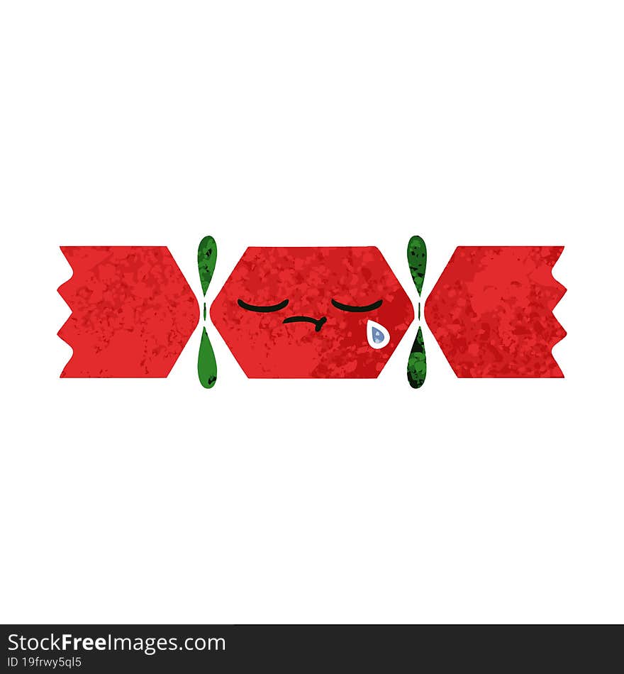 retro illustration style cartoon of a christmas cracker