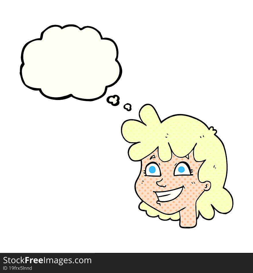 Thought Bubble Cartoon Female Face