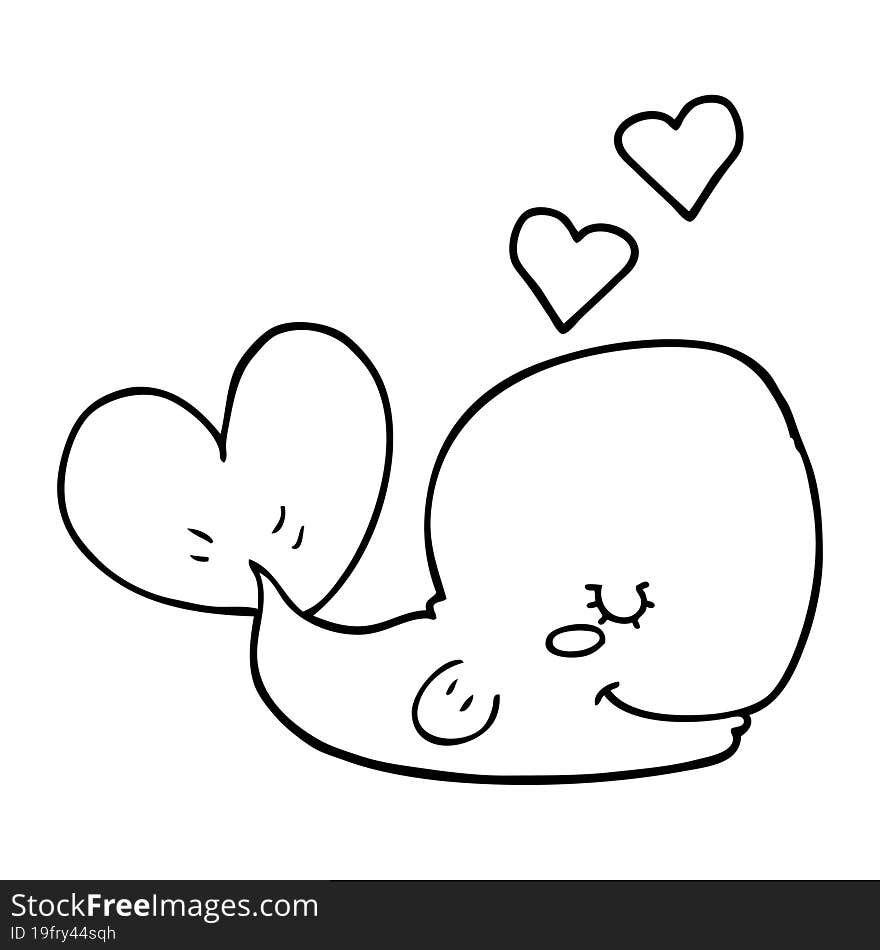 cartoon whale in love