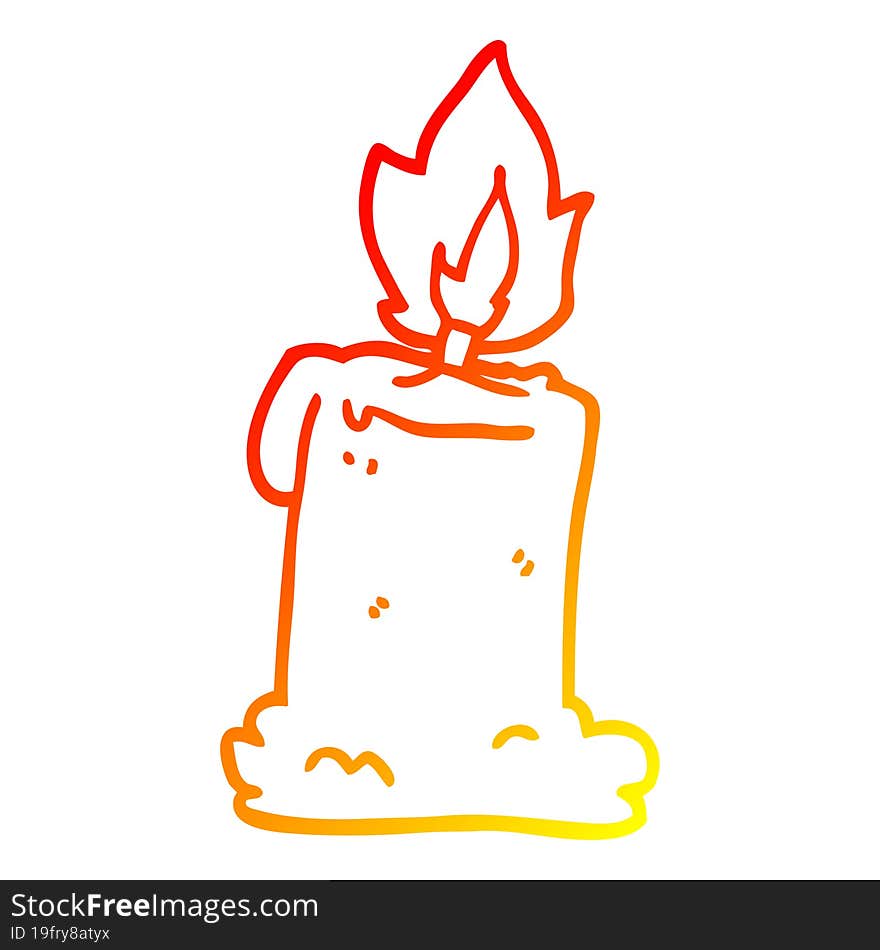 warm gradient line drawing cartoon lit candle