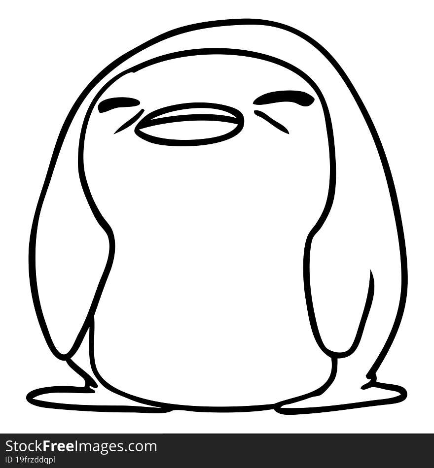 line drawing kawaii of a cute penguin