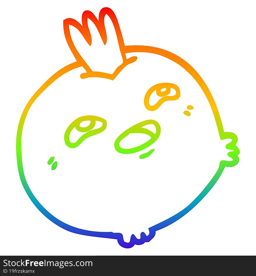 rainbow gradient line drawing cartoon happy root vegetable