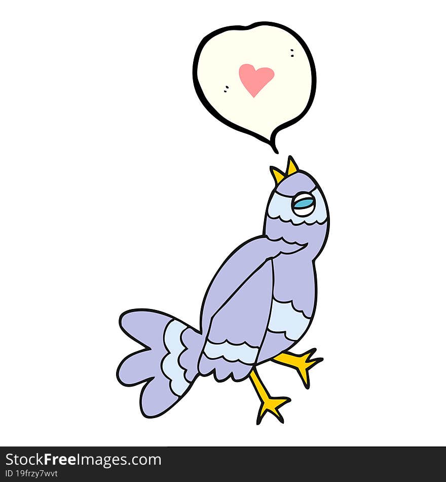 speech bubble cartoon bird singing