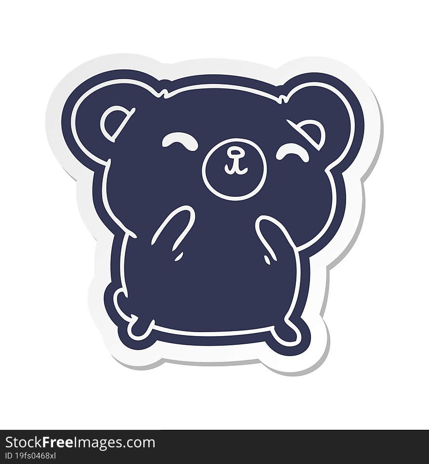 Cartoon Sticker Kawaii Cute Happy Bear