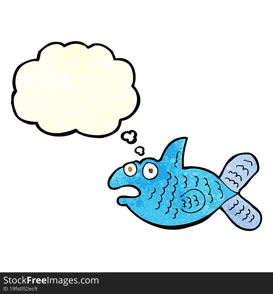 cartoon fish with thought bubble