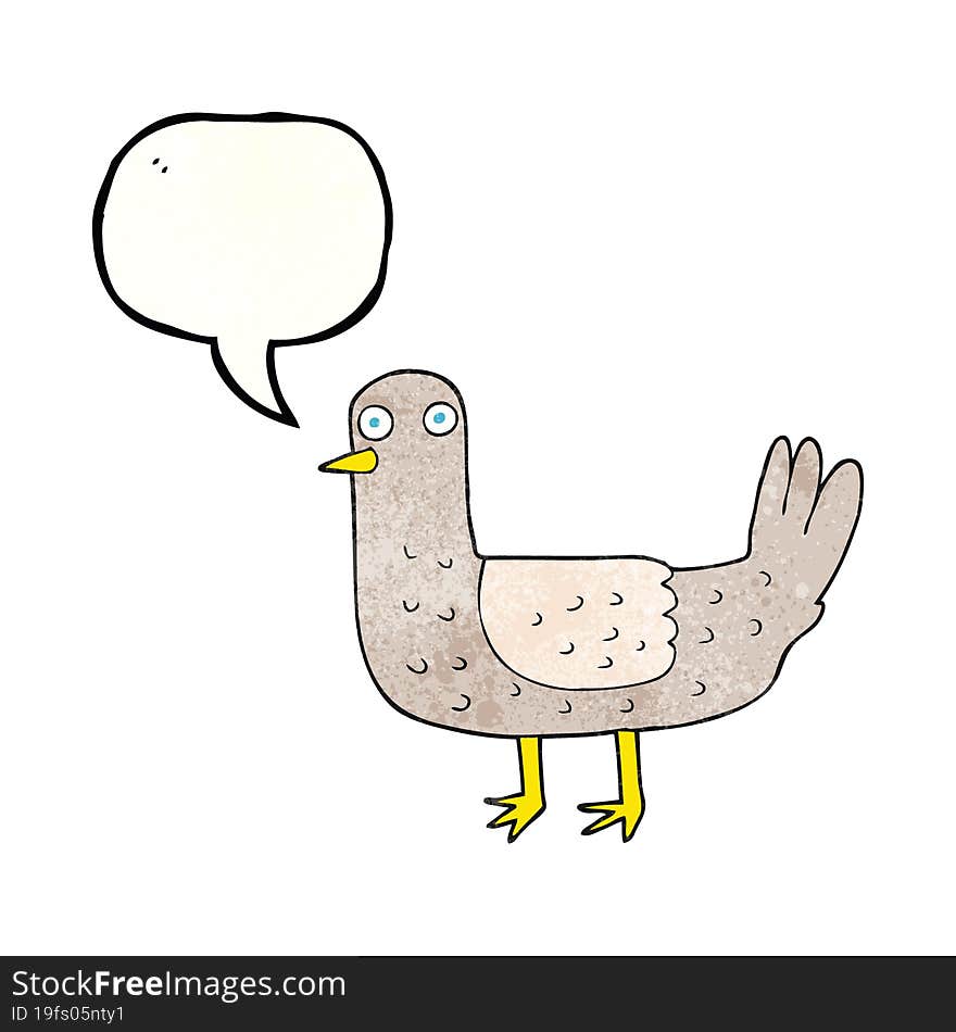 speech bubble textured cartoon bird