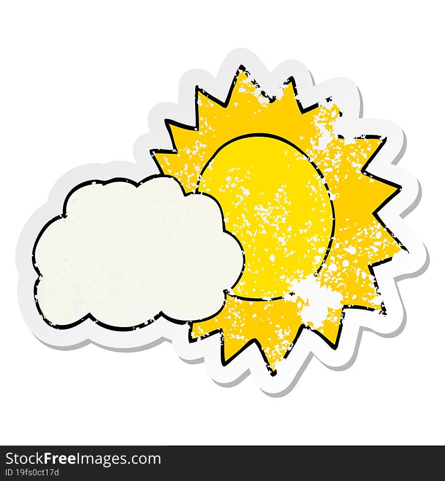 Distressed Sticker Of A Cartoon Weather