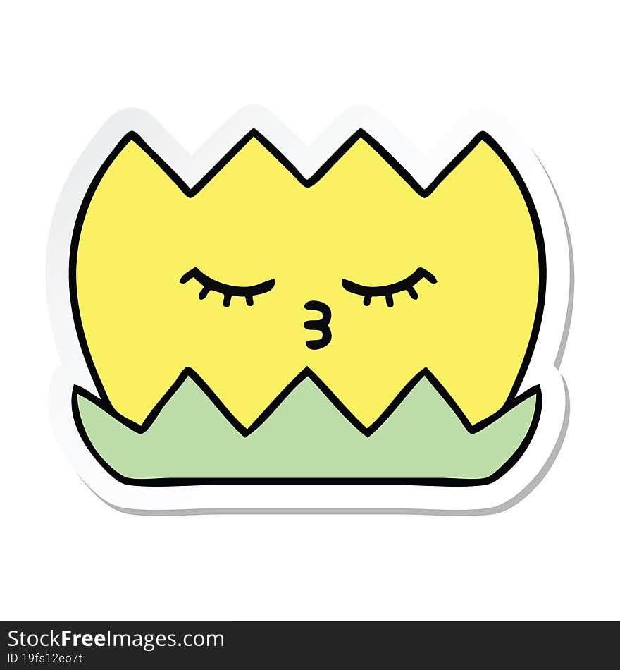 sticker of a cute cartoon water lilly