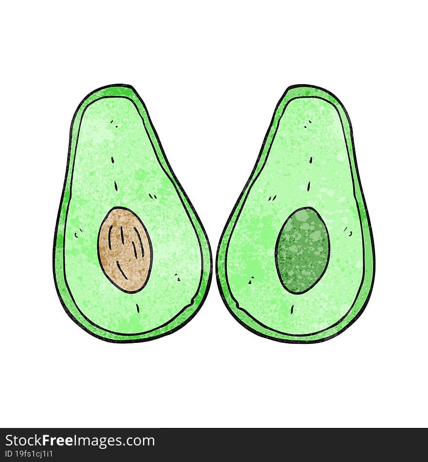 Textured Cartoon Avocado