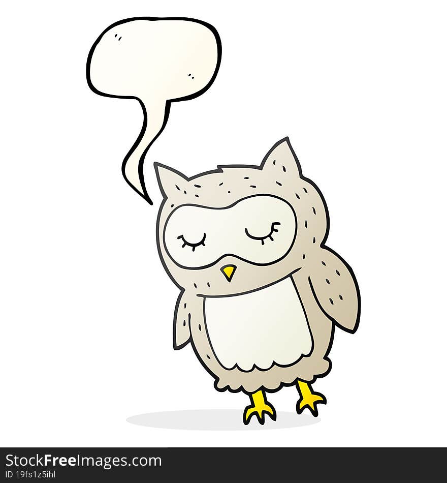 Speech Bubble Cartoon Owl