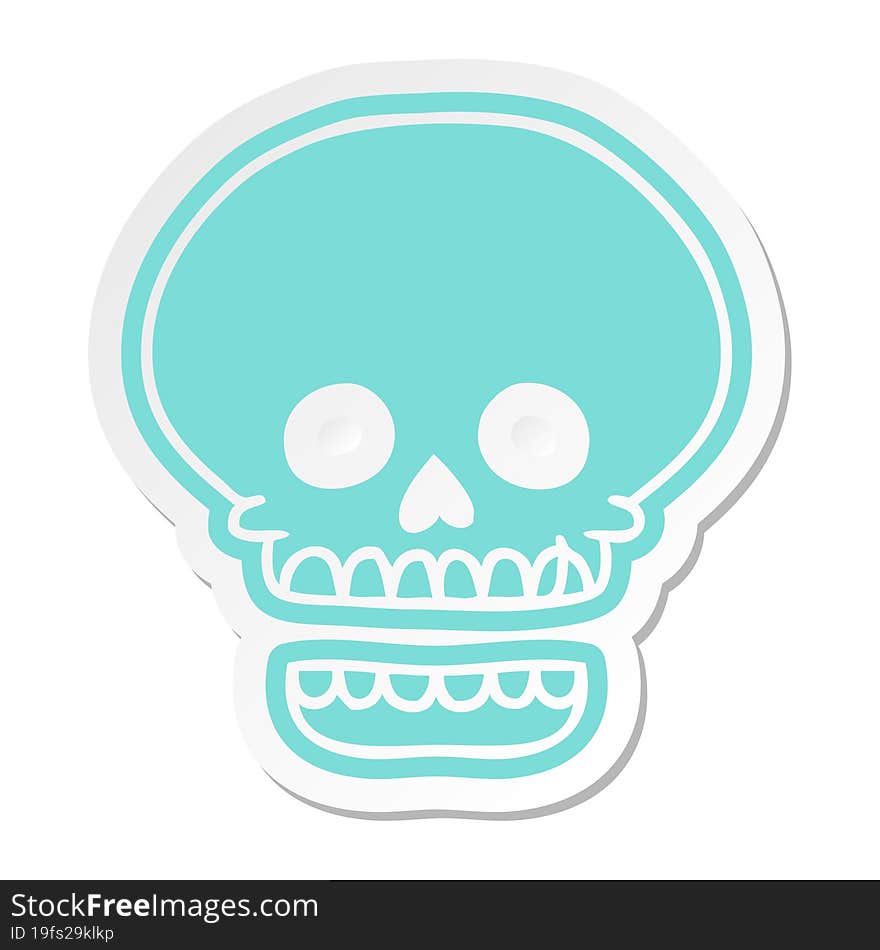 cartoon sticker of a skull head