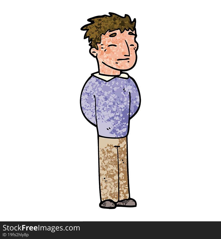 grunge textured illustration cartoon man standing