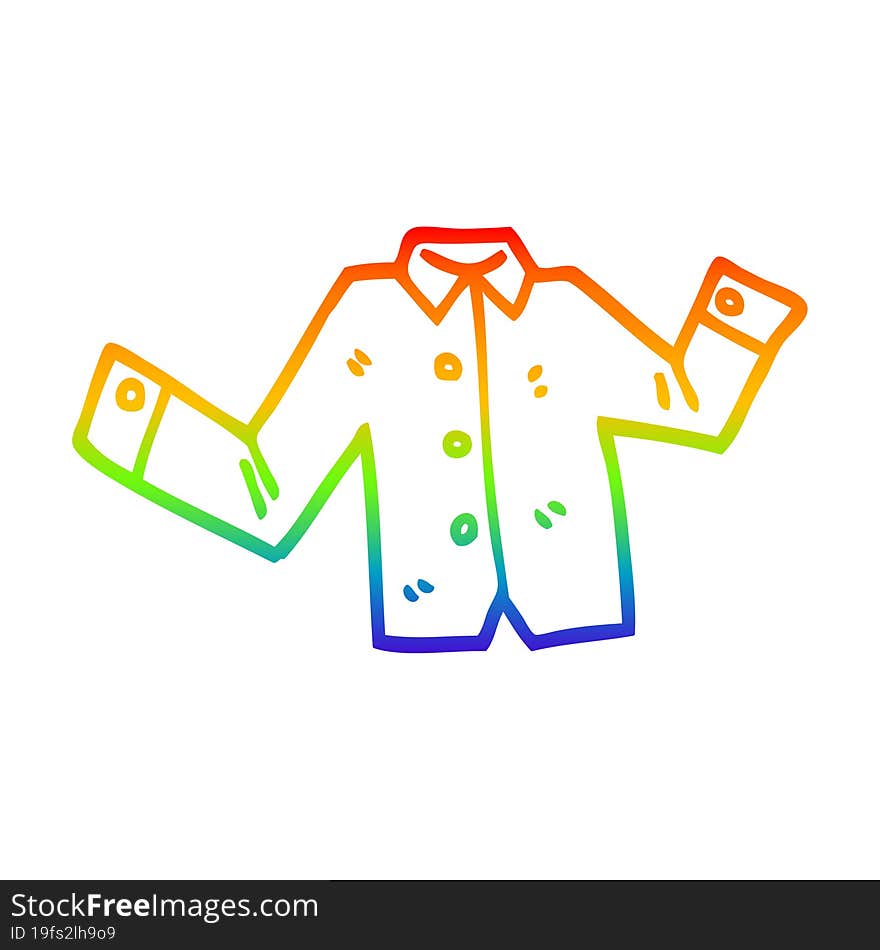 rainbow gradient line drawing cartoon business shirt