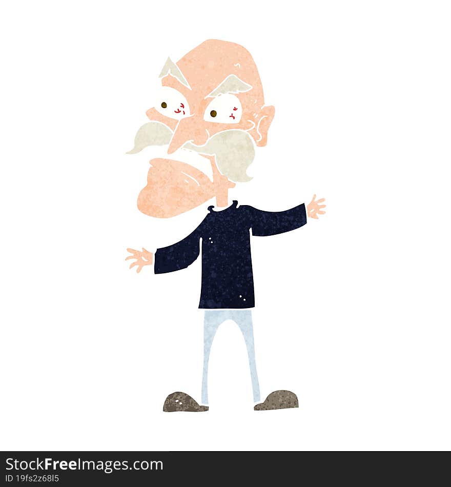 cartoon angry old man