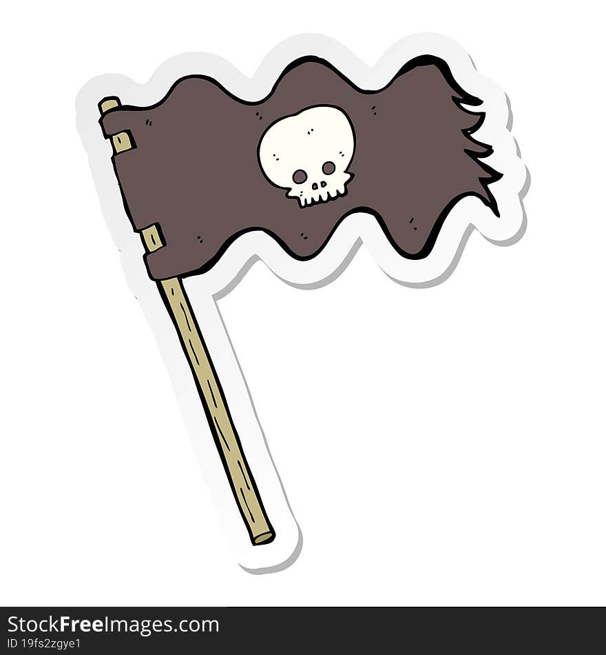 sticker of a cartoon pirate flag