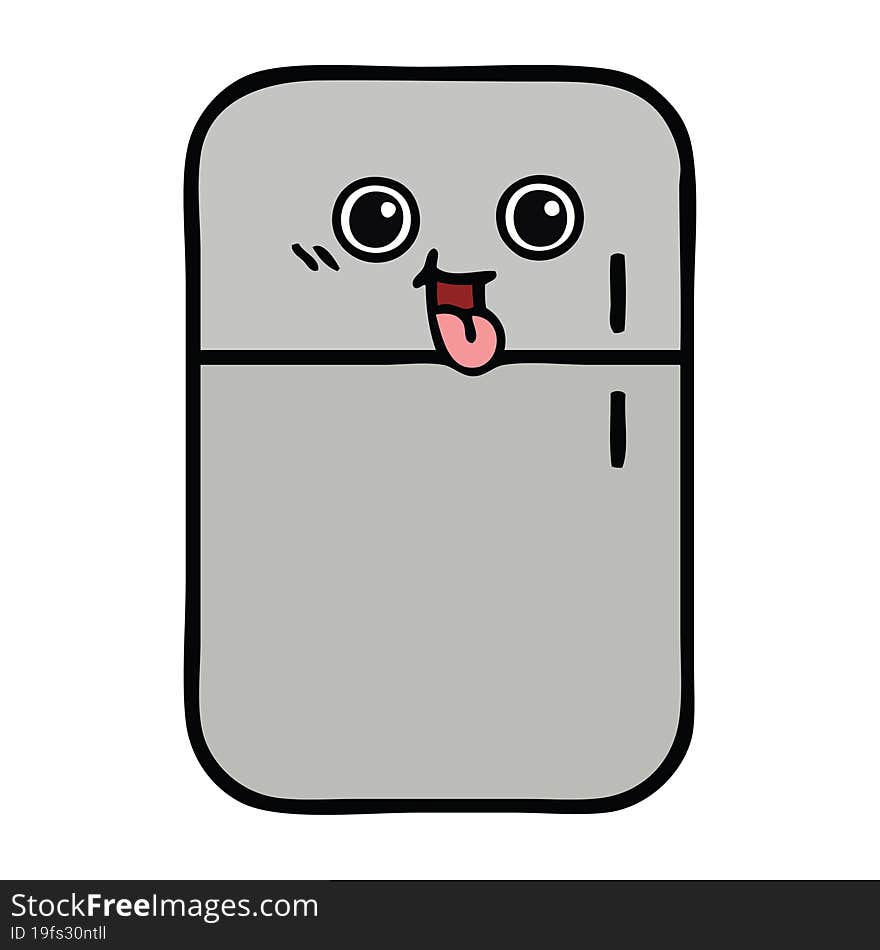 cute cartoon of a fridge freezer. cute cartoon of a fridge freezer