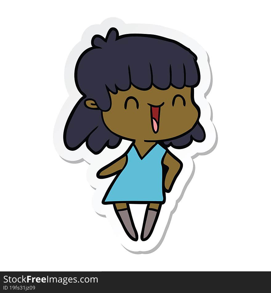 sticker of a cartoon woman