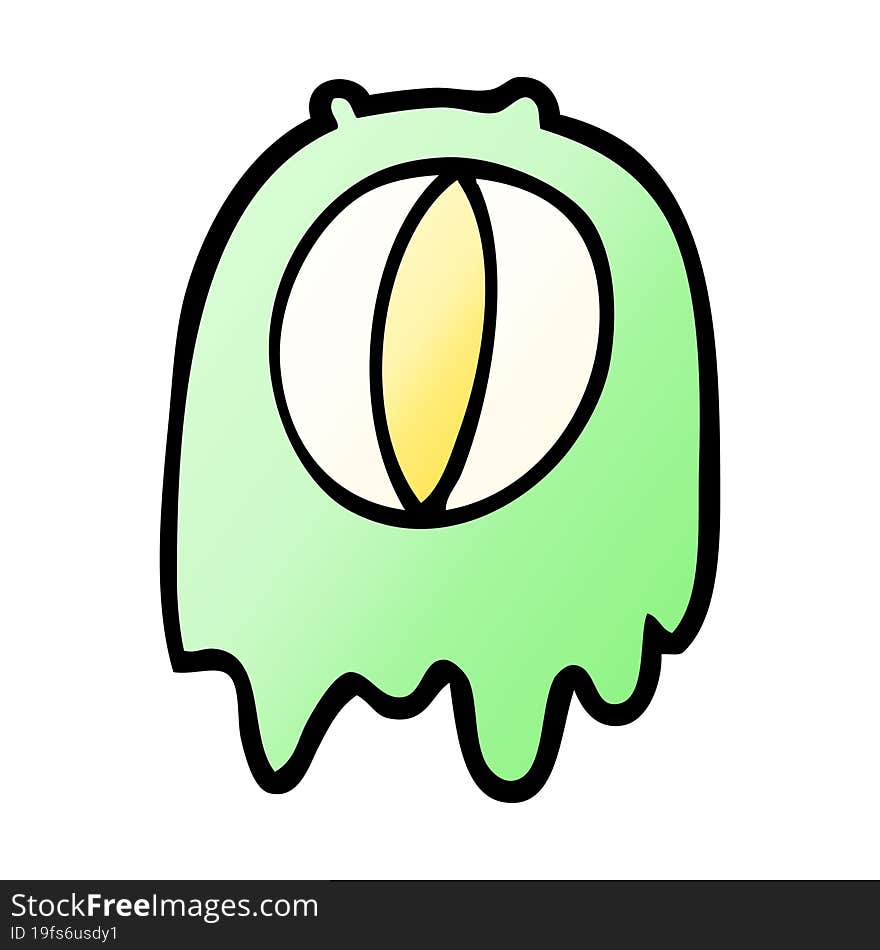 Vector Gradient Illustration Cartoon Spooky Ghost