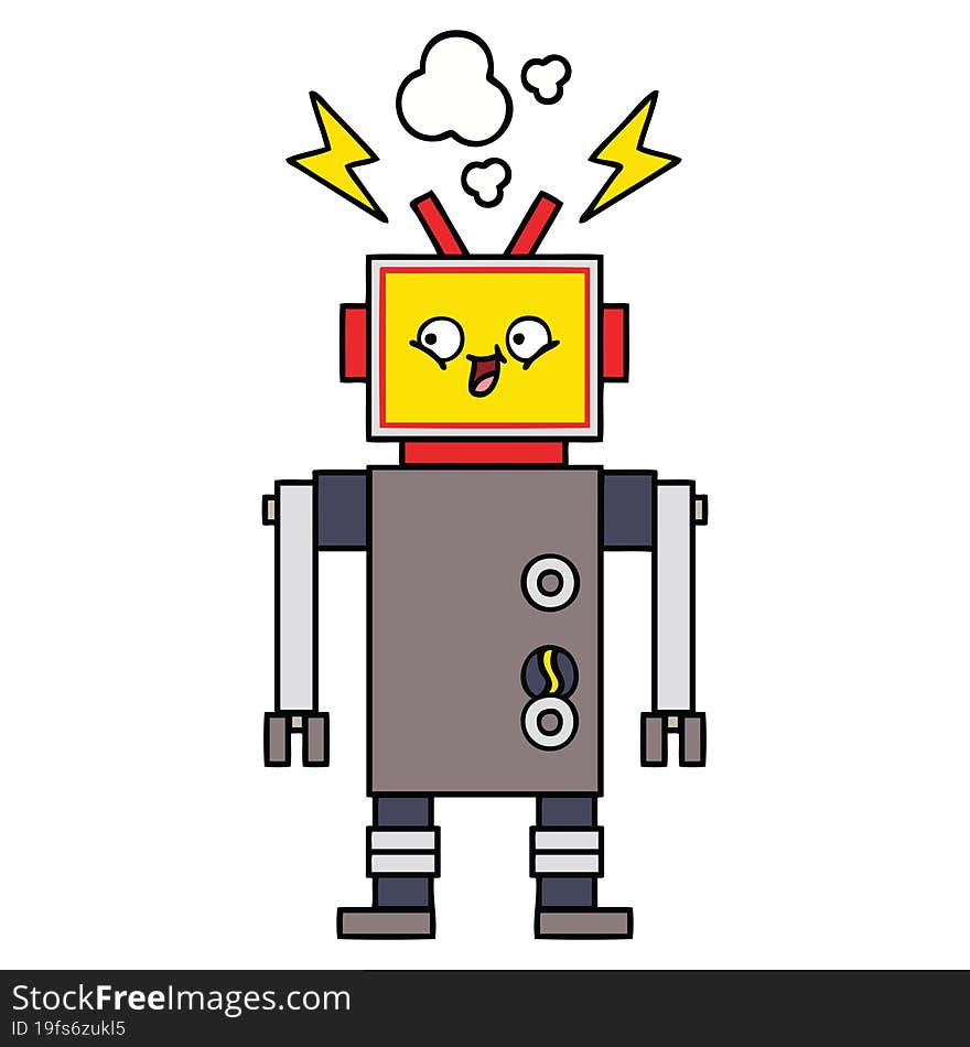 cute cartoon of a robot. cute cartoon of a robot